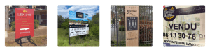 Différents exemples de signalétique extérieure.
